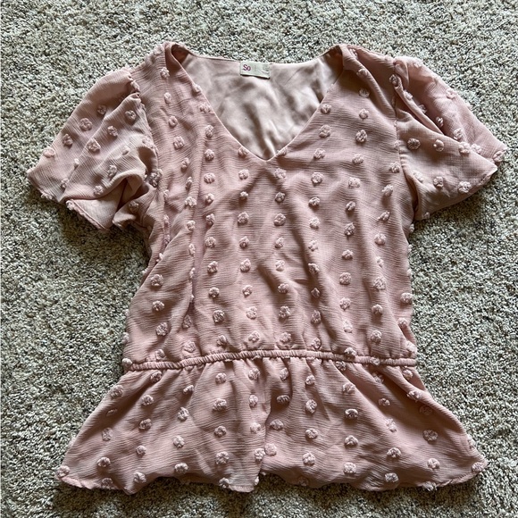 SO Tops - Women’s pink babydoll top | Size L